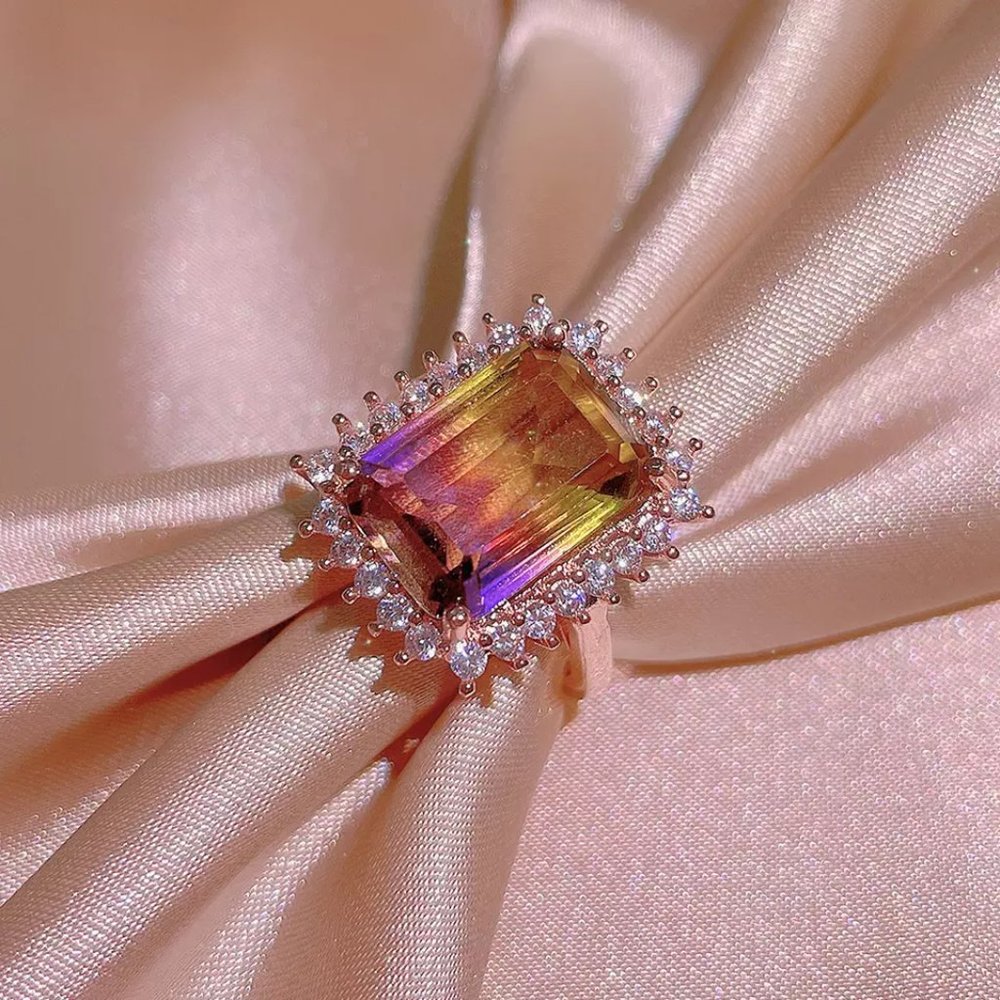 CZ Sunset Ring Rose Gold